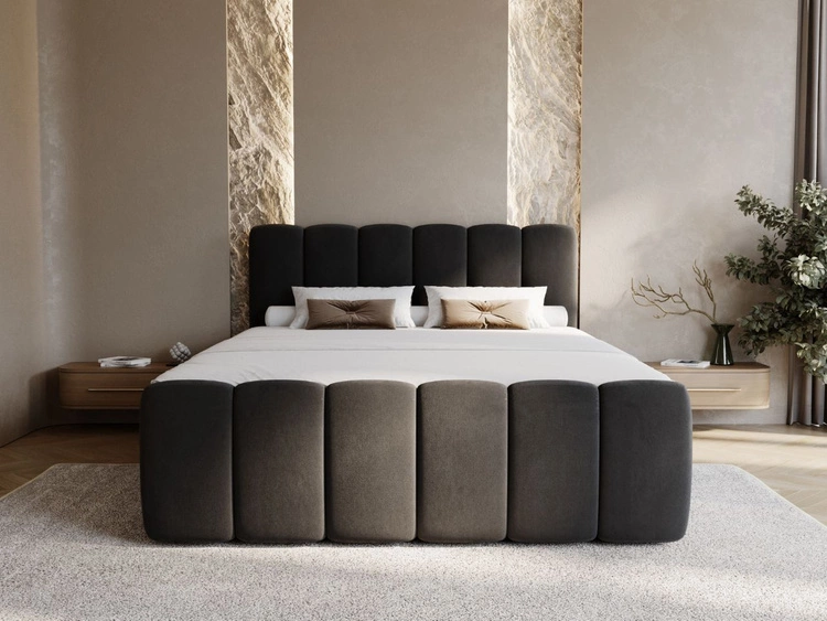 Boxspringbett mit Bettkasten 160x200 Cloud Schwarz
