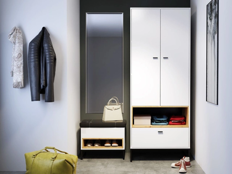 Hängender Spiegel Geneva Weiß