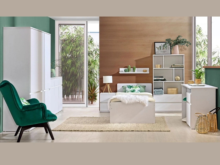 Kleiderschrank mit Drehtüren 45 Arcadia Weiß