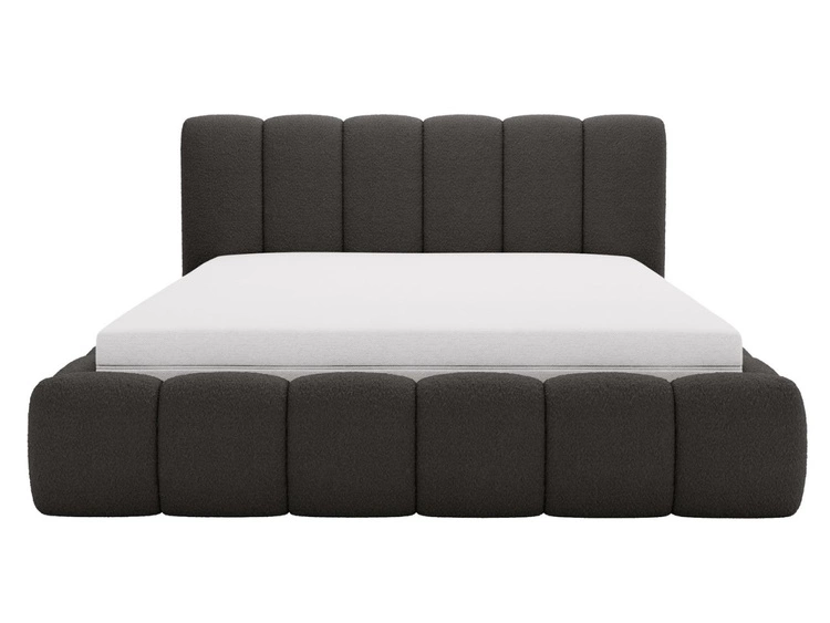 Polsterbett ohne Bettkasten mit Lattenrost 180x200 Cloud aus Bouclé-Stoff Schwarz