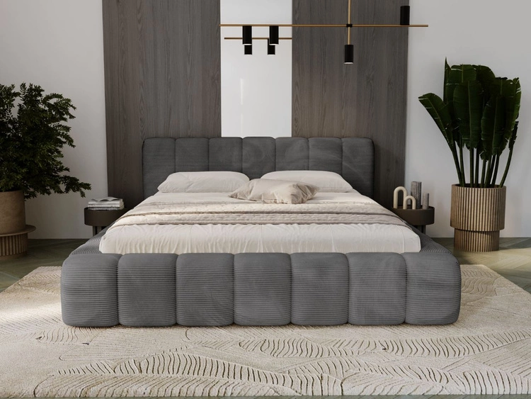 Polsterbett mit Bettkasten und Lattenrost 120x200 Ibiza Graphit