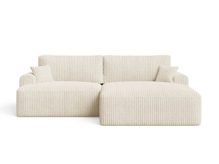 Ecksofa L-Form mit Schlaffunktion und Bettkasten Serene Rechts Beige