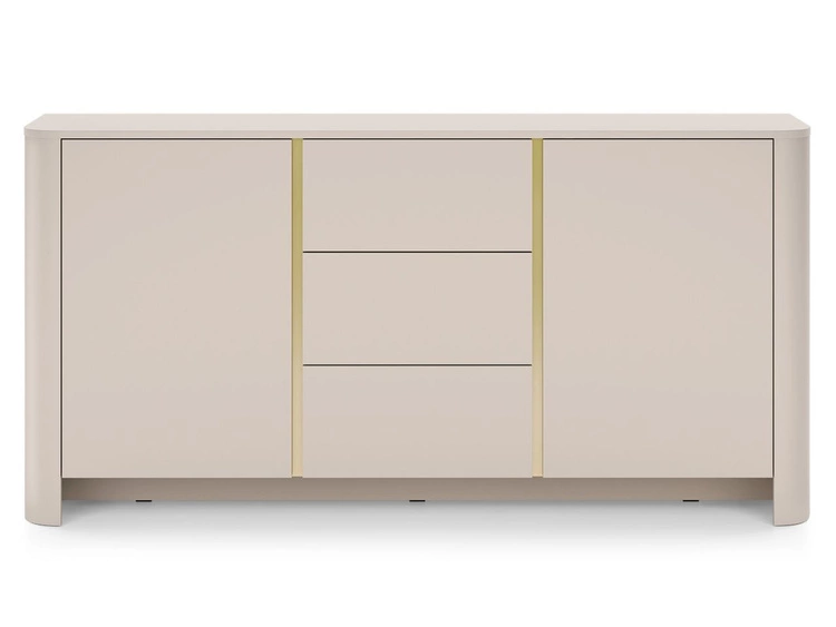 Zweitürige Kommode mit goldener Zierleiste Brillo Kaschmir