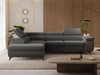 Ecksofa L-Form mit Schlaffunktion und Bettkasten Argon Links Dunkelgrau