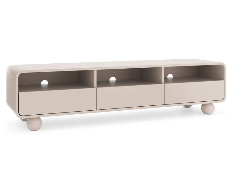 Fernsehschrank 180 mit Schubladen auf kugelförmigen Beinen Soffio Kaschmir