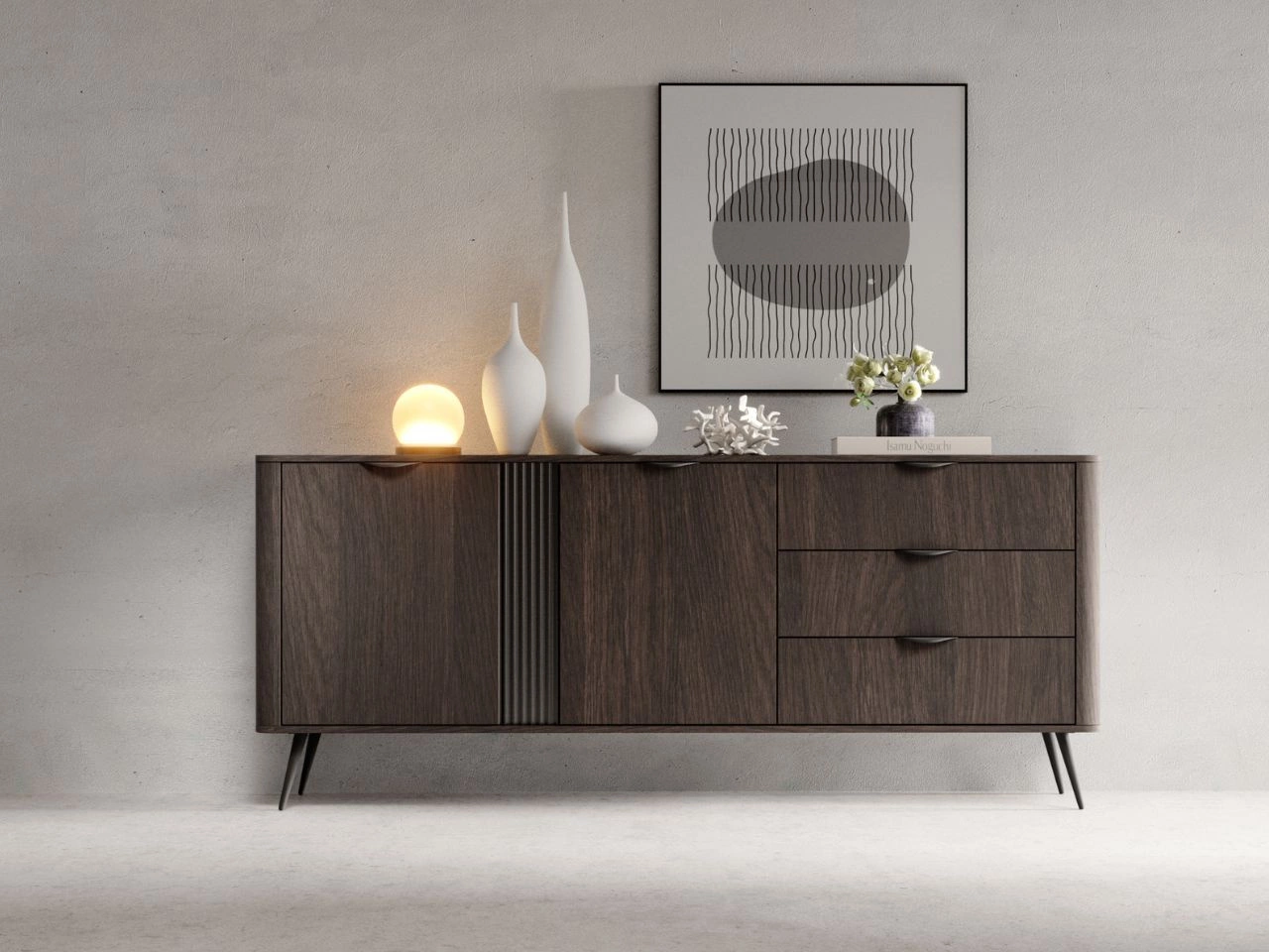 Hochkommode mit Türen und Schubladen Magico Eiche Dunin