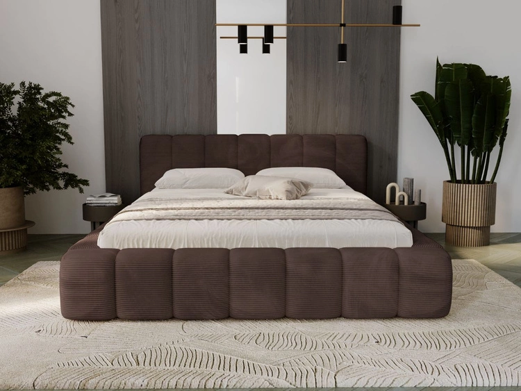 Polsterbett mit Bettkasten und Lattenrost 180x200 Ibiza Braun