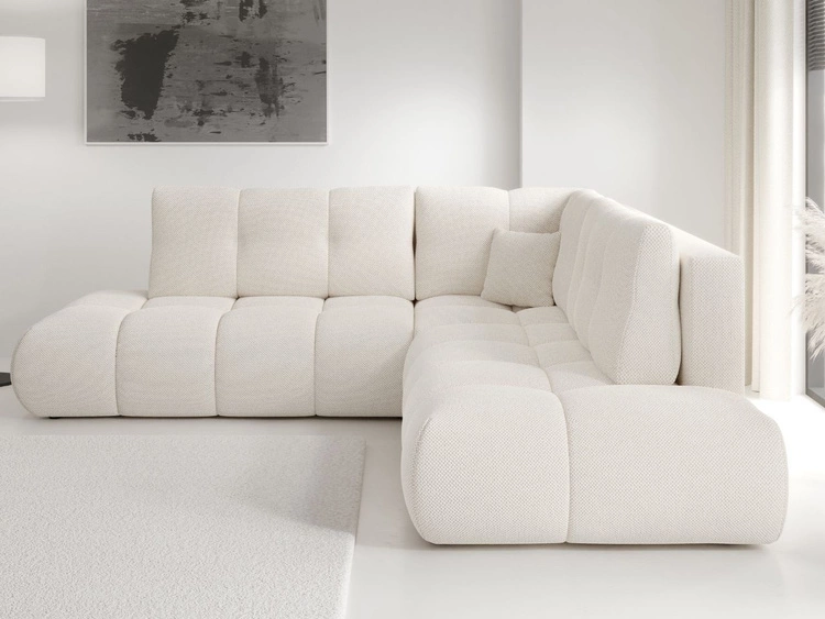 Ecksofa mit Schlaffunktion und Bettkasten Rechts Kair Beige