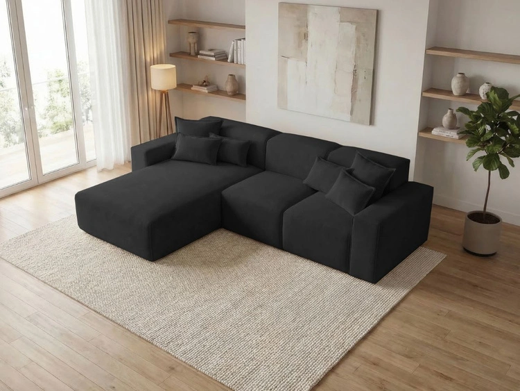 Ecksofa L-Form Links Moderne Ecksofa Leni Schwarz