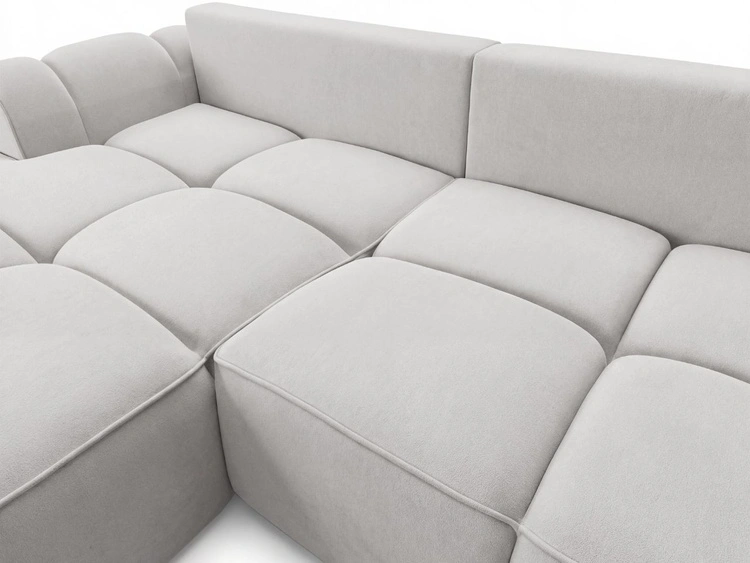 Ecksofa L-Form Links mit Schlaffunktion und Bettkasten Bonno Grau