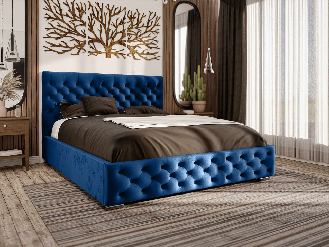 Glamour Bett Marsylia 180x200 - Blau