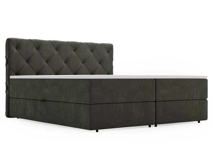 Boxspringbett mit Bettkasten 200x200 Napoli Dunkelgrau