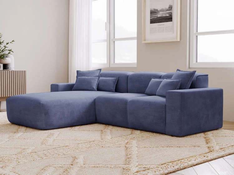 Ecksofa L-Form Links Moderne Ecksofa Leni Dunkelblau