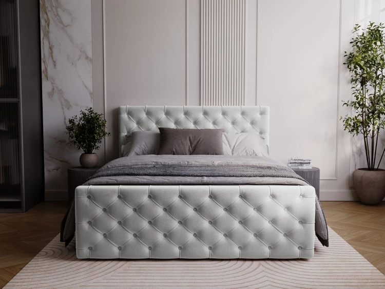 Boxspringbett mit Bettkasten 120x200 Montego Hellgrau