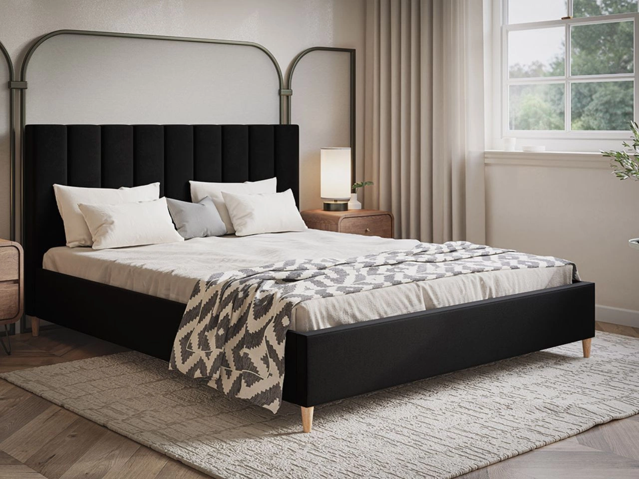 Polsterbett mit Lattenrost 120x200 Snazi Schwarz