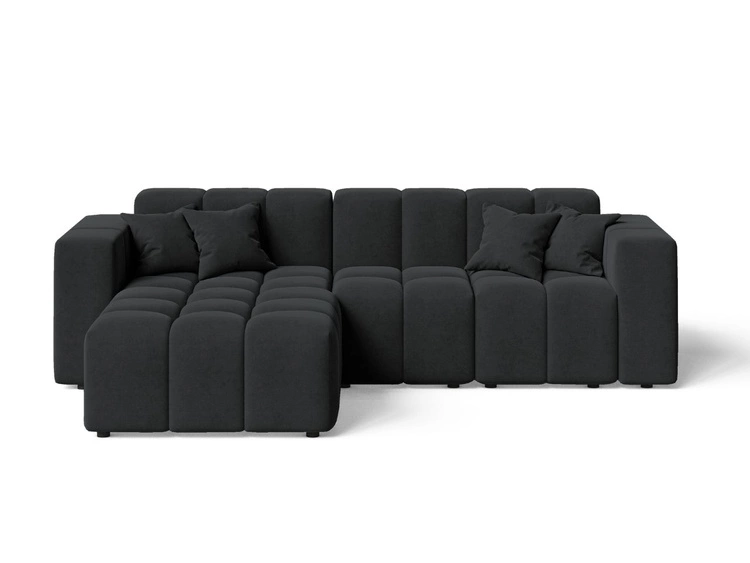 Ecksofa L-Form Links Moderne Ecksofa Loopo Schwarz