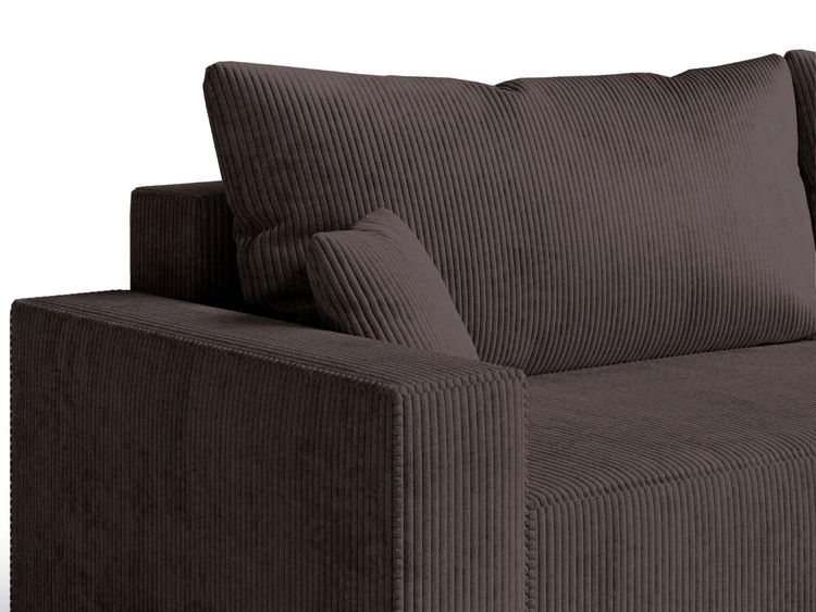 Ecksofa L-Form mit Schlaffunktion und Bettkasten Nivo Braun