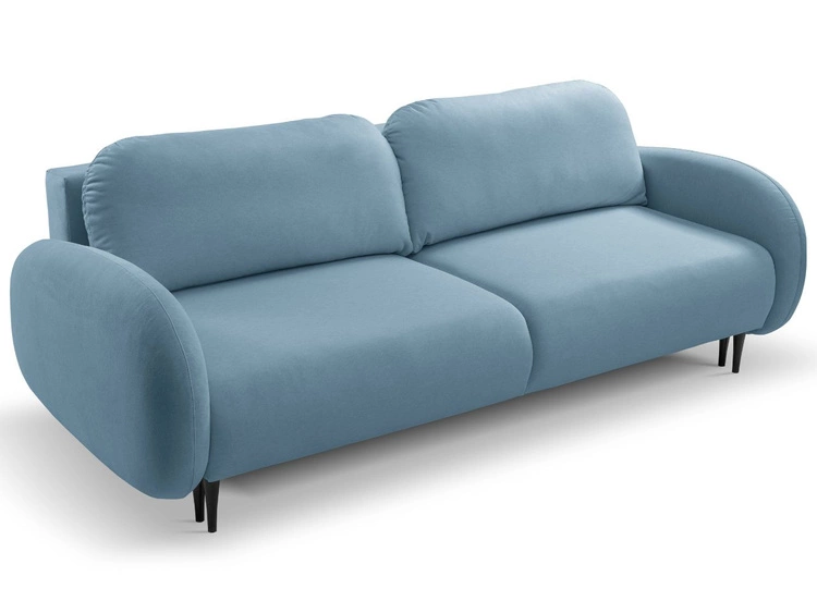 Schlafsofa mit Bettfunktion und Bettkasten Alta Blau