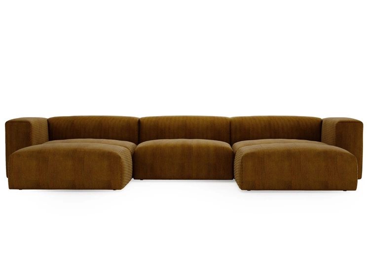Wohnlandschaft Universell Moderne Cord Ecksofa Landi Honigfarben