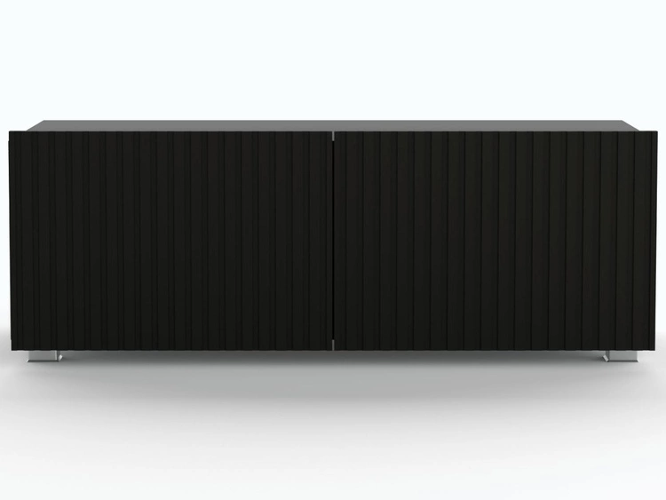 TV-Lowboard mit Türen 100 cm Kioto Schwarz matt