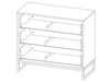 Kommode mit 3 Schubladen Vigo Hickory Weiß matt