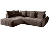 Ecksofa L-Form mit Schlaffunktion und Bettkasten Genoa Braun