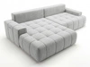 Ecksofa L-Form mit Schlaffunktion und Bettkasten Tulio Links Grau