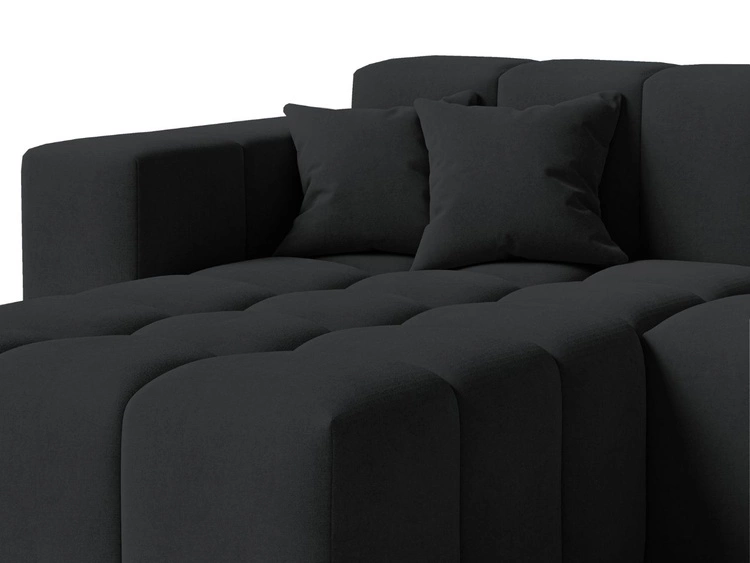 Ecksofa L-Form Links Moderne Ecksofa Loopo Schwarz