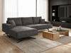 Ecksofa L-Form auf Metallbeinen Leto Links Anthrazit