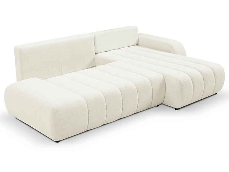 Ecksofa mit Schlaffunktion und Bettkasten Rechts Adoro Creme