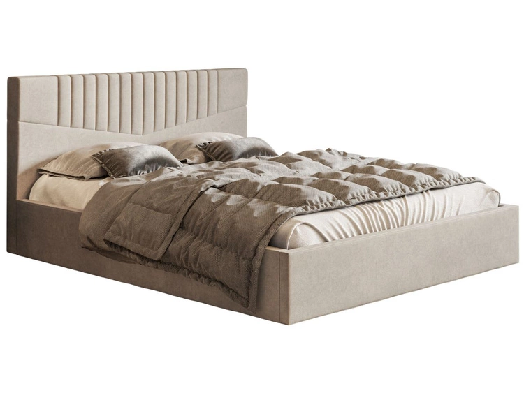 Polsterbett mit Bettkasten und Lattenrost 160x200 Lido Beige