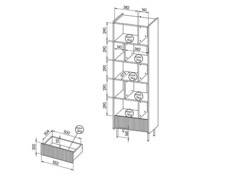 Büromöbel-Set Pascale Warmia Nussbaum, Schwarz