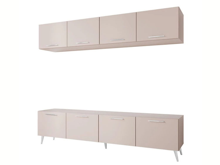 Wohnwand für das Wohnzimmer auf Silbernen Metallbeinen Noaé Kaschmir