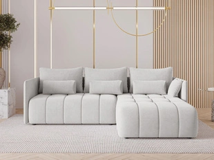 Ecksofa L-Form mit Schlaffunktion und Bettkasten Ardi Grau