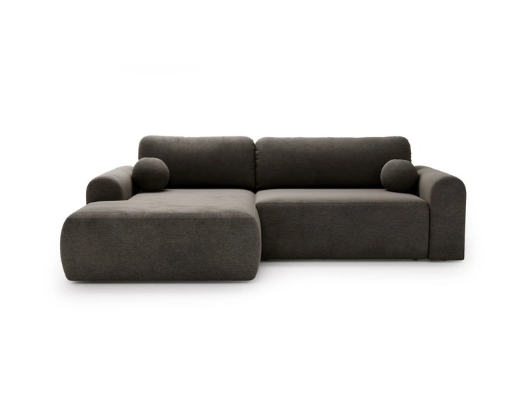 Ecksofa L-Form mit Schlaffunktion und Bettkasten Savana Links Grau