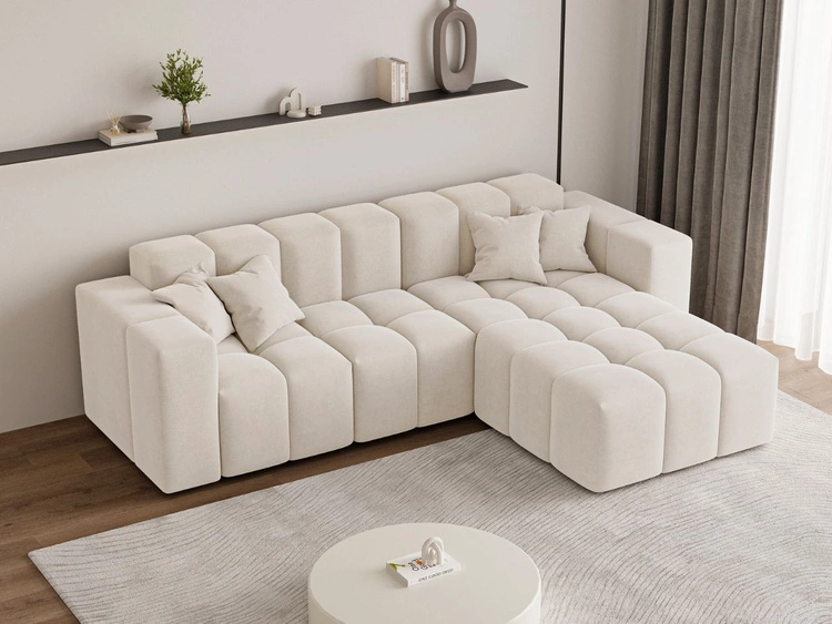 Ecksofa L-Form Rechts Moderne Ecksofa Loopo Creme