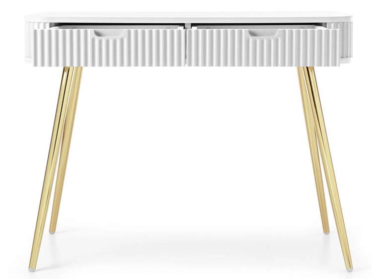 Schminktisch Viva Weiß mit Goldene Beinen