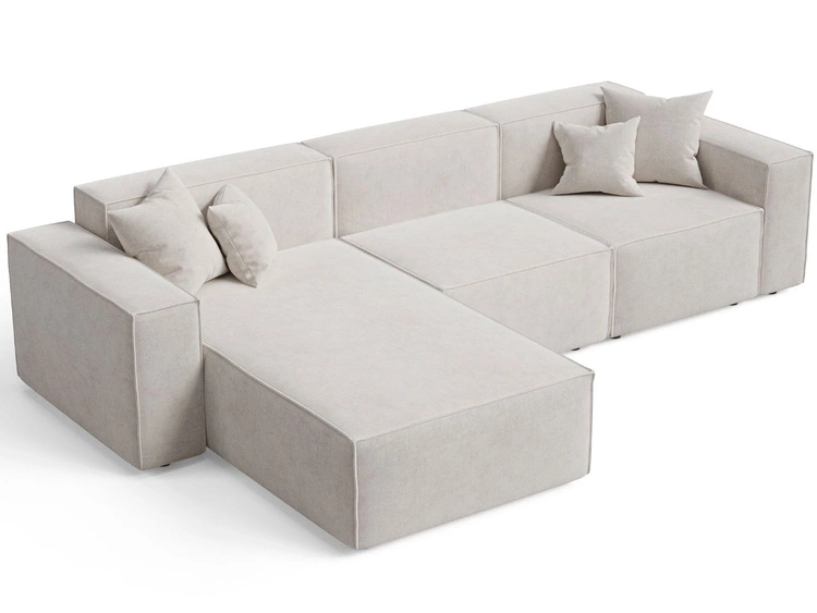Ecksofa L-Form Links Arizona Beige