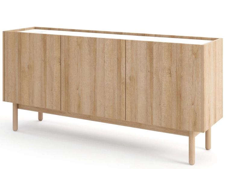 Türkommode Braha Riviera Eiche, Marmor Bianco