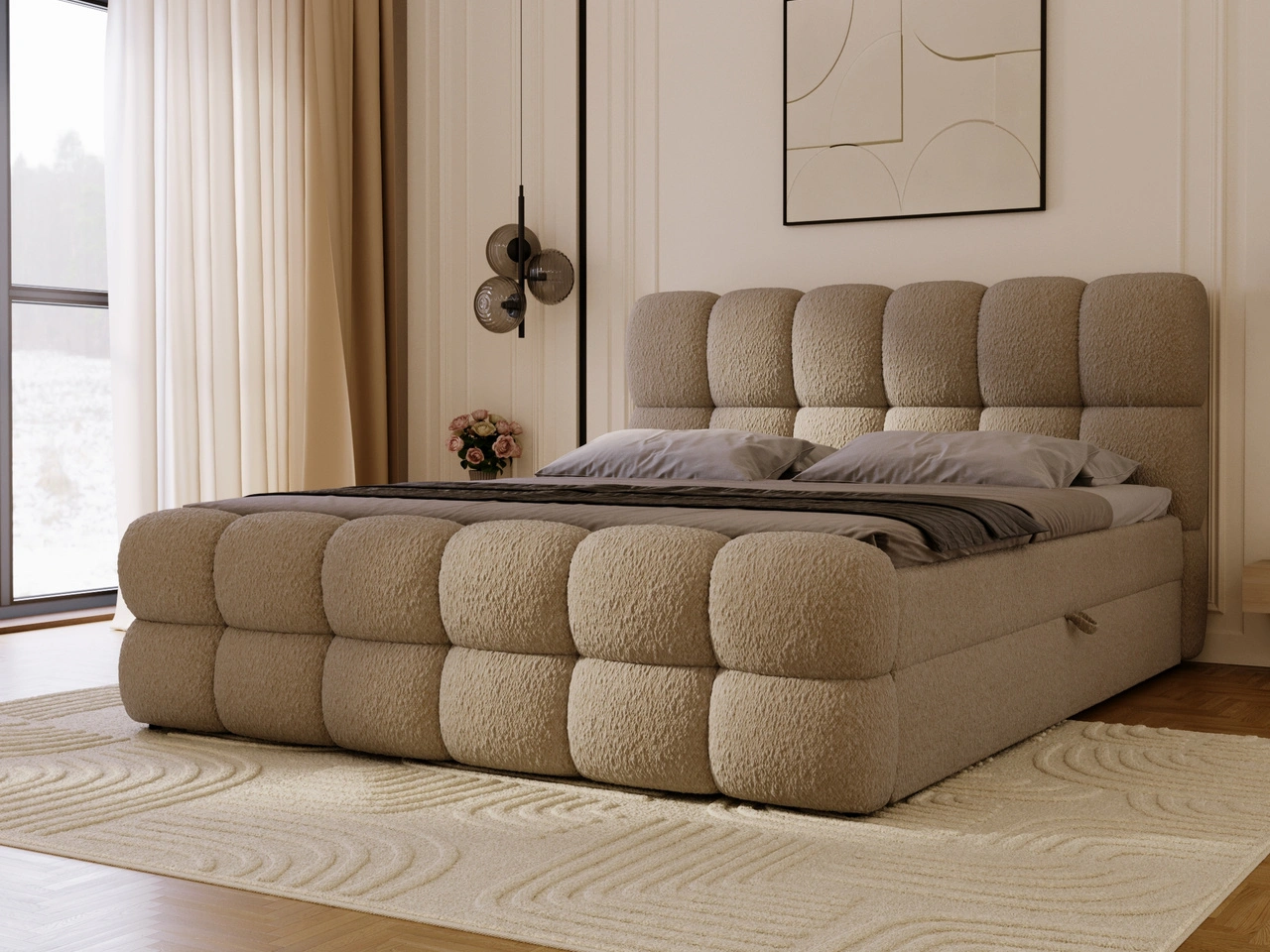 Boxspringbett mit Bettkasten 200x200 Modo Braun