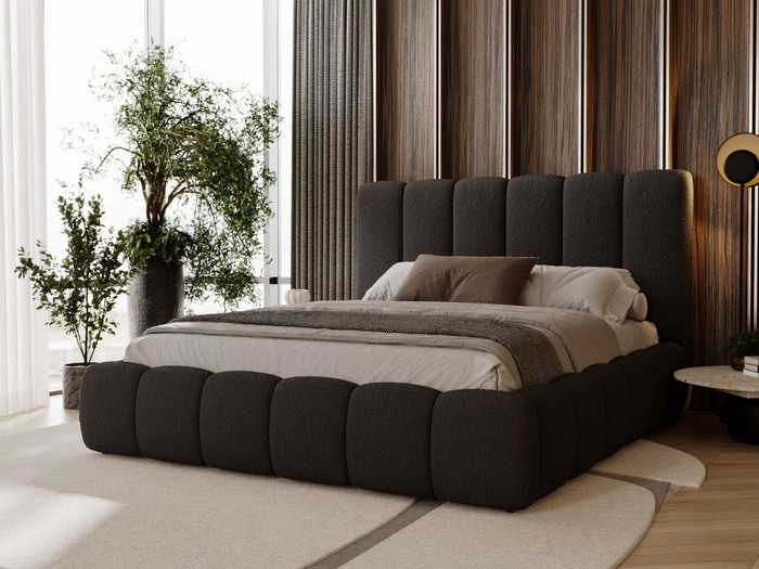 Polsterbett mit Bettkasten und Lattenrost 200x200 Imperial Schwarz
