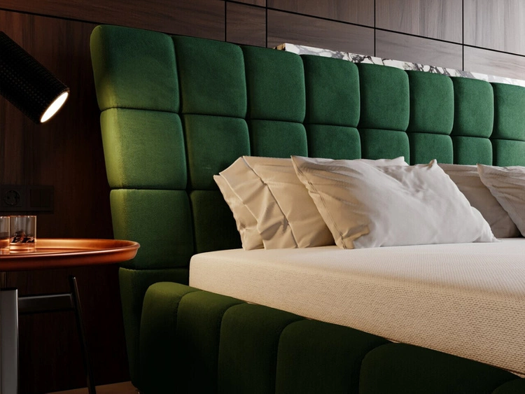 Polsterbett mit Bettkasten und Lattenrost 160x200 Paris Grün