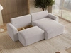 Ecksofa L-Form mit Schlaffunktion und Bettkasten Aurora Grau