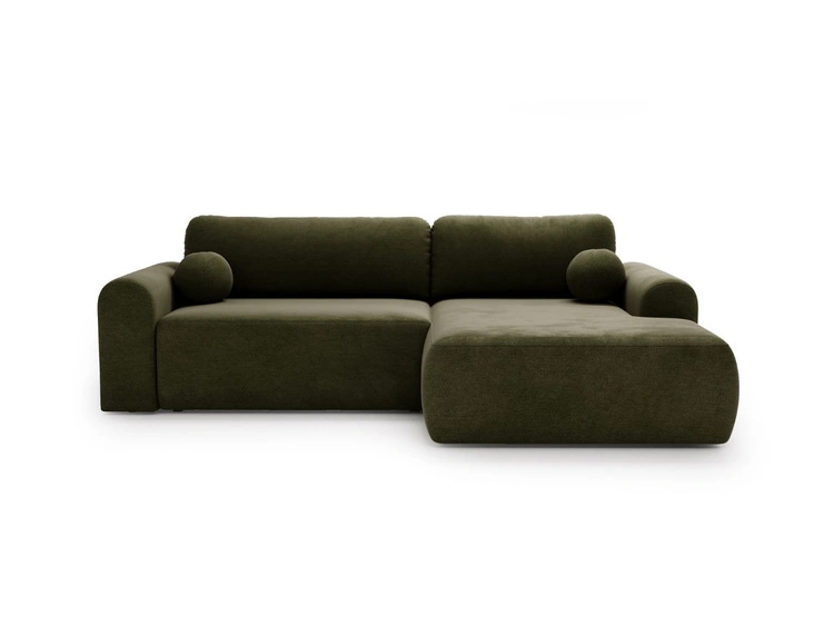 Ecksofa L-Form mit Schlaffunktion und Bettkasten Savana Rechts Grün