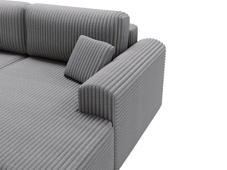 Ecksofa mit Schlaffunktion und Bettkasten Belvio rechts Dunkelgrau