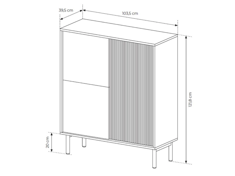 Wohnzimmer-Möbelset Gradimento Eiche Cremona