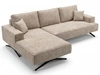 Ecksofa L-Form auf Metallbeinen Leto Links Beige