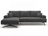 Ecksofa L-Form auf Metallbeinen Leto Links Anthrazit