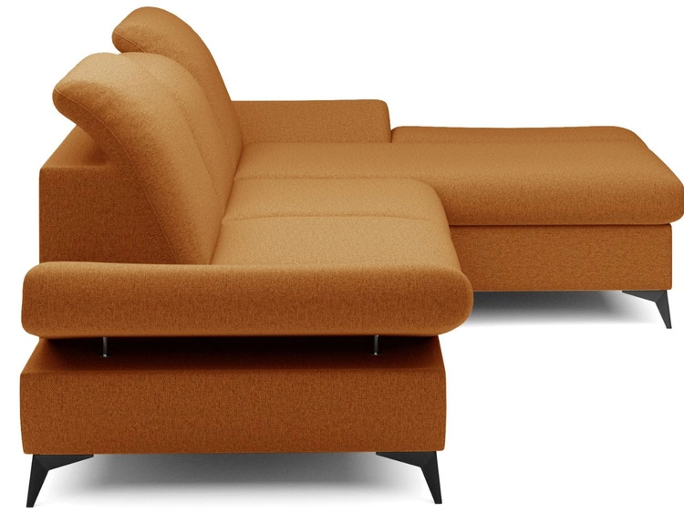 Ecksofa L-Form Rechts mit Schlaffunktion und Bettkasten Hannover Orange