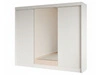 Schiebetürenschrank mit geriffelter Front und Spiegel 250 cm Fano Weiß